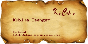 Kubina Csenger névjegykártya